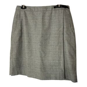 L.L. Bean Women's 12 Classic Fit Pencil Skirt Gray Black Herringbone Office Work